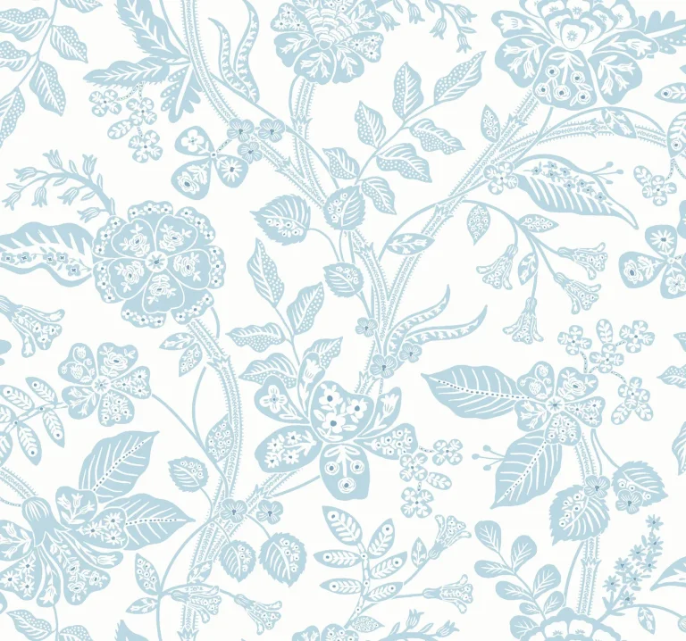 Rifle Paper Co. Gracie Garden Wallpaper - Blue & White — Ảnh 6
