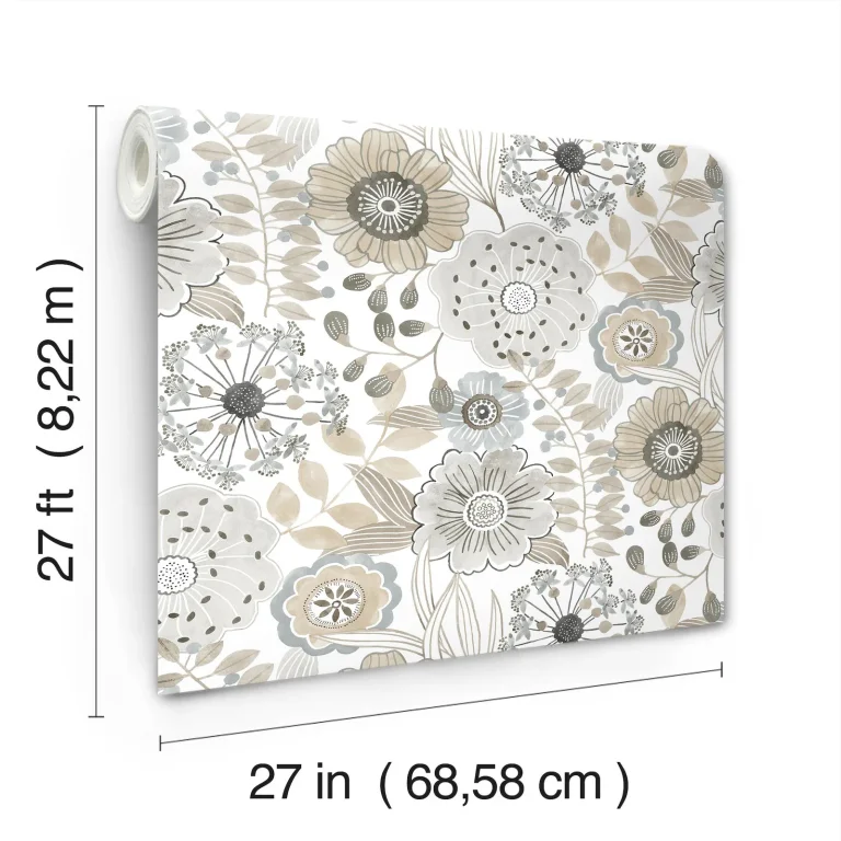 Artistic Bouquet Wallpaper - Neutral — Ảnh 4
