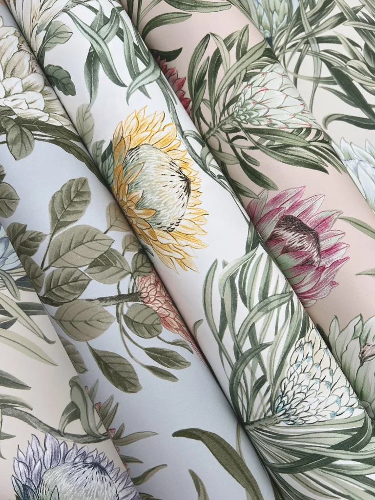 Protea Wallpaper - Dusty Blue/Coral — Image 6