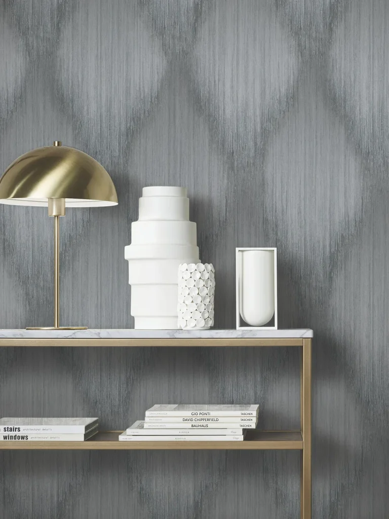 Starfall Metallic Ikat Wallpaper - Pewter — Ảnh 4