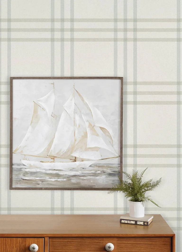 Chesapeake Fletcher Plaid Wallpaper - Aqua — Ảnh 7