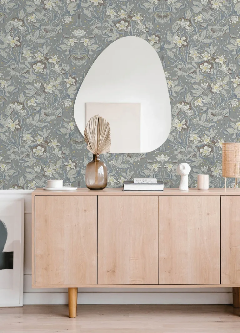 Lisa Floral Damask Wallpaper - Stone — Ảnh 2
