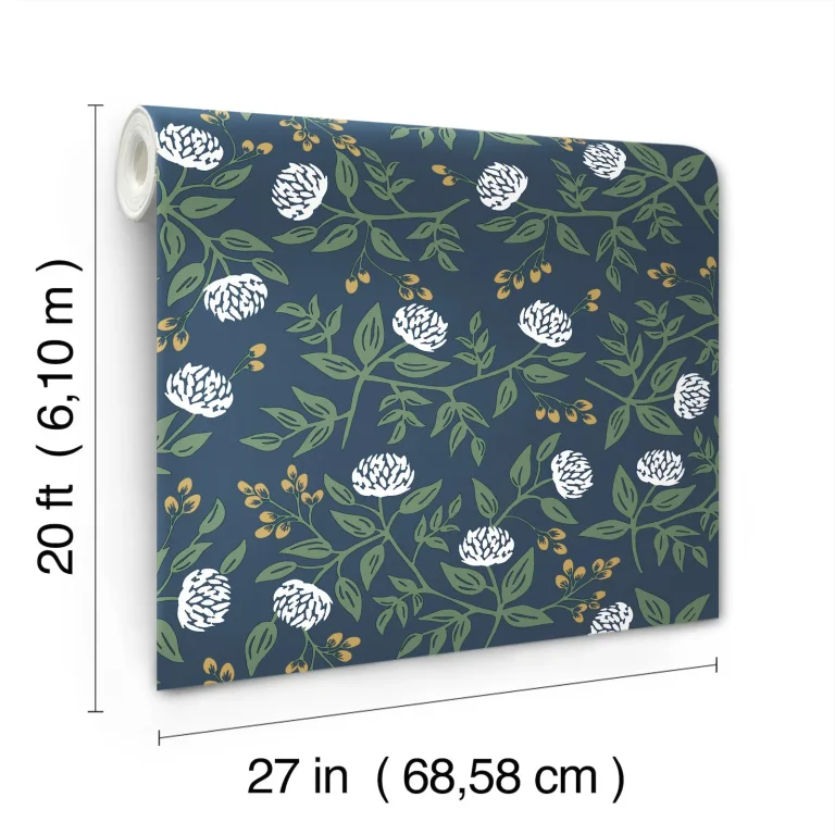 Rifle Paper Co. Peonies Floral Peel and Stick Wallpaper - Navy — Ảnh 3