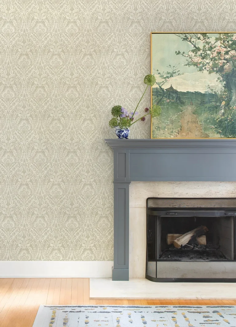 Berkshire Damask Wallpaper - Beige — Ảnh 2