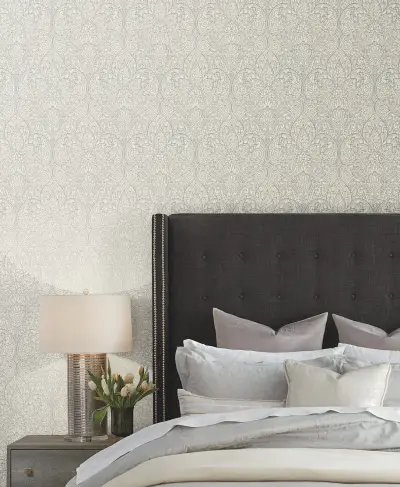 Candice Olson Paradise Wallpaper - White/Silver