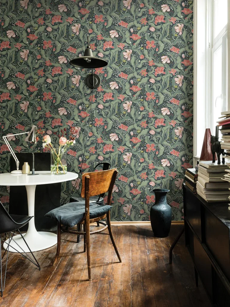 Bodri Tulip Garden Wallpaper - Turquoise — Ảnh 2