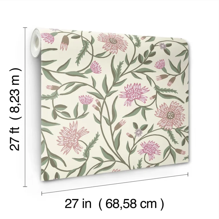 Rifle Paper Co. Aster Wallpaper - Linen & Rose — Ảnh 2