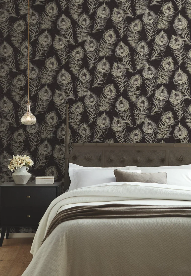 Candice Olson Regal Peacock Wallpaper - Black — Ảnh 6