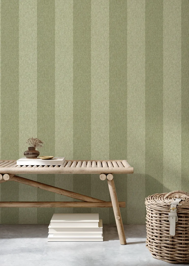 Finn Chevron Stripe Wallpaper - Green — Ảnh 2