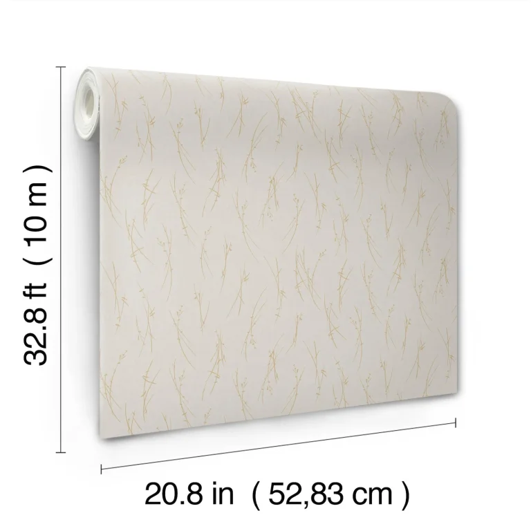 Sprigs Wallpaper - Light Grey/Gold — Ảnh 4