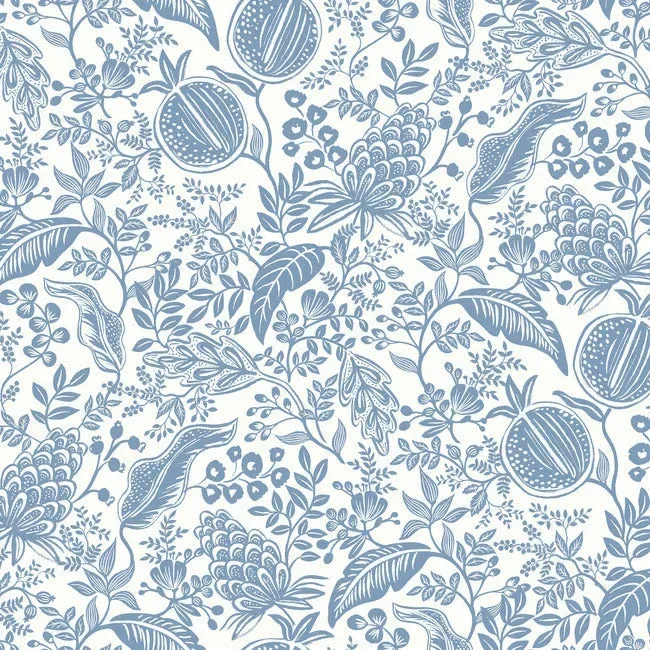 Rifle Paper Co. Pomegranate Wallpaper - White & Blue — Ảnh 4