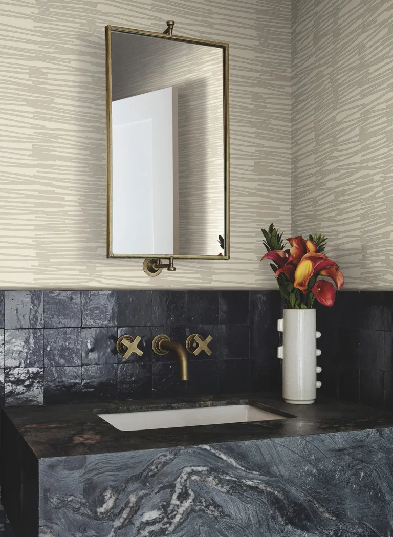 Water Reed Thatch Wallpaper - Linen/Silver — Ảnh 3