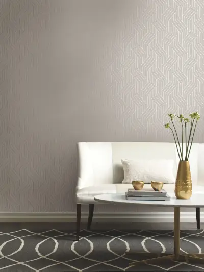 Ebb & Flow Wallpaper - White/Silver