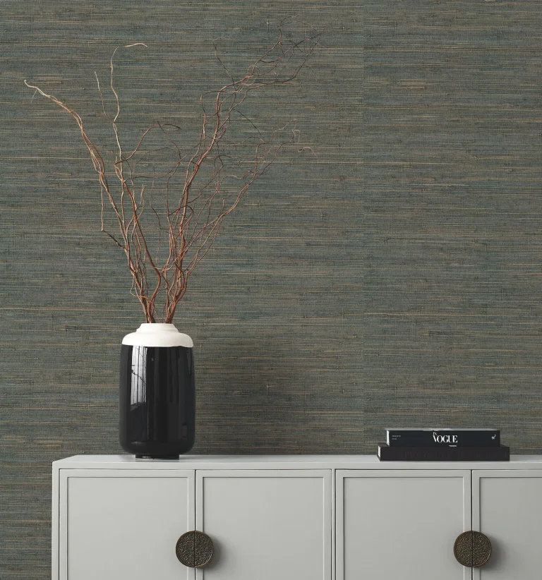 Ronald Redding Knotted Grass Wallpaper - Dark Teal — Image 4