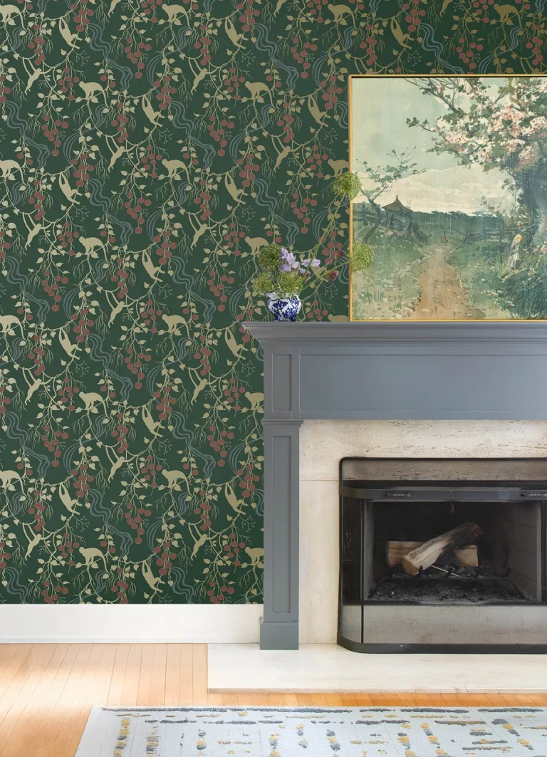 Linden Jungle Canopy Wallpaper - Dark Green — Ảnh 3
