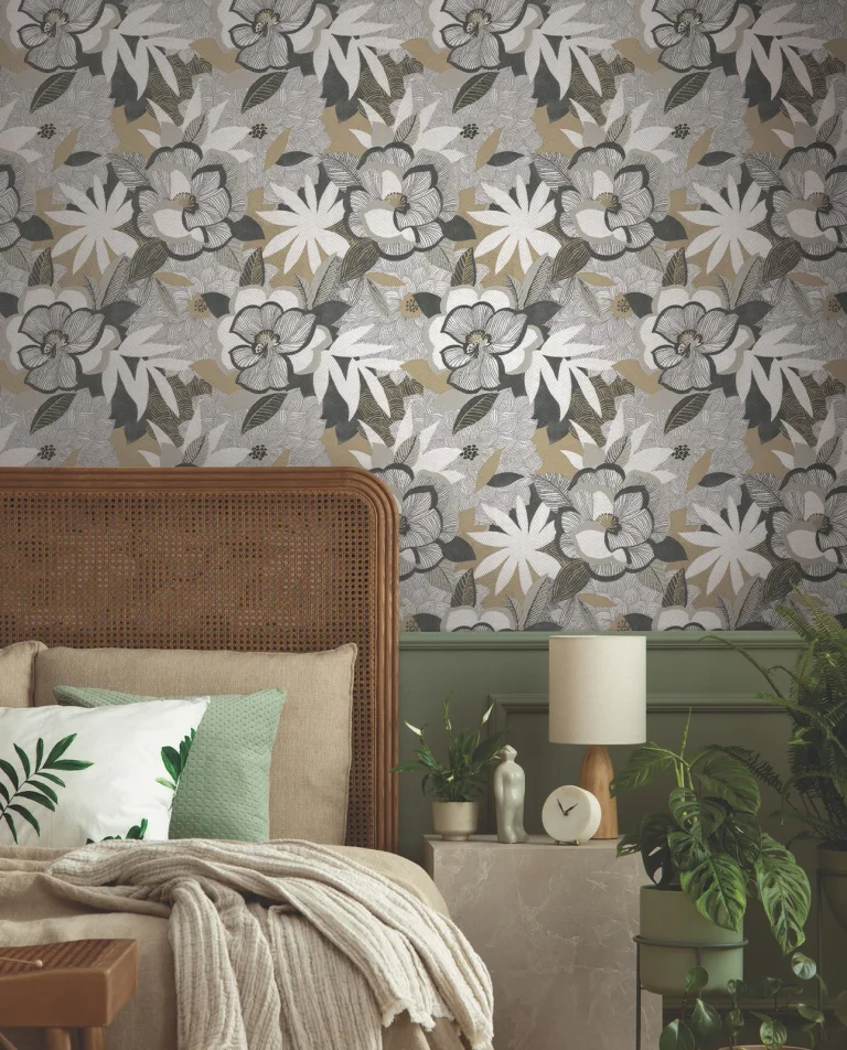 Fantasium Floral Peel and Stick Wallpaper - Black — Ảnh 3