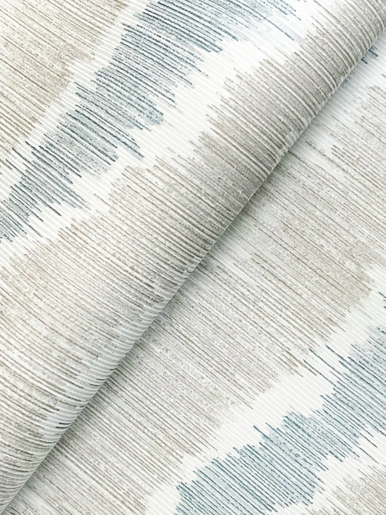 Wiggle Ikat Stripe Wallpaper - Natural/Blue — Ảnh 2