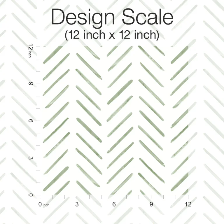 Painted Herringbone Peel and Stick Wallpaper - Fern — Ảnh 5