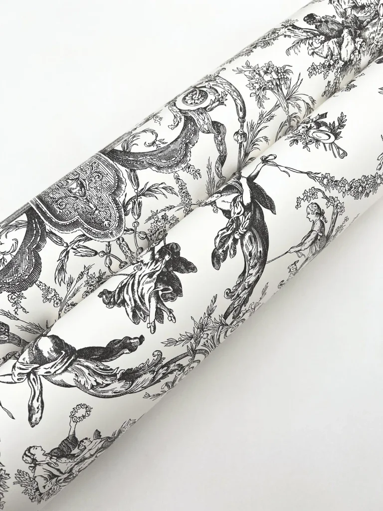 Old World Toile Wallpaper - Black/White — Ảnh 6