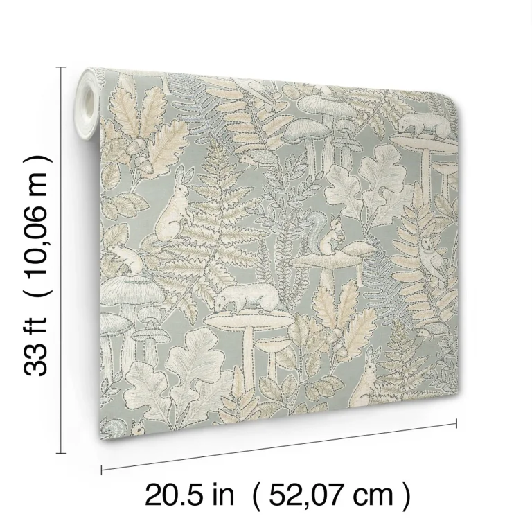 Chesapeake Holt Woodland Wallpaper - Seafoam