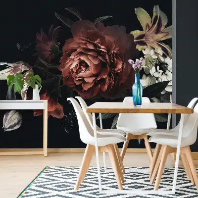 Flower Bouquet - Wall Mural 5435 - Round - 144cm diameter