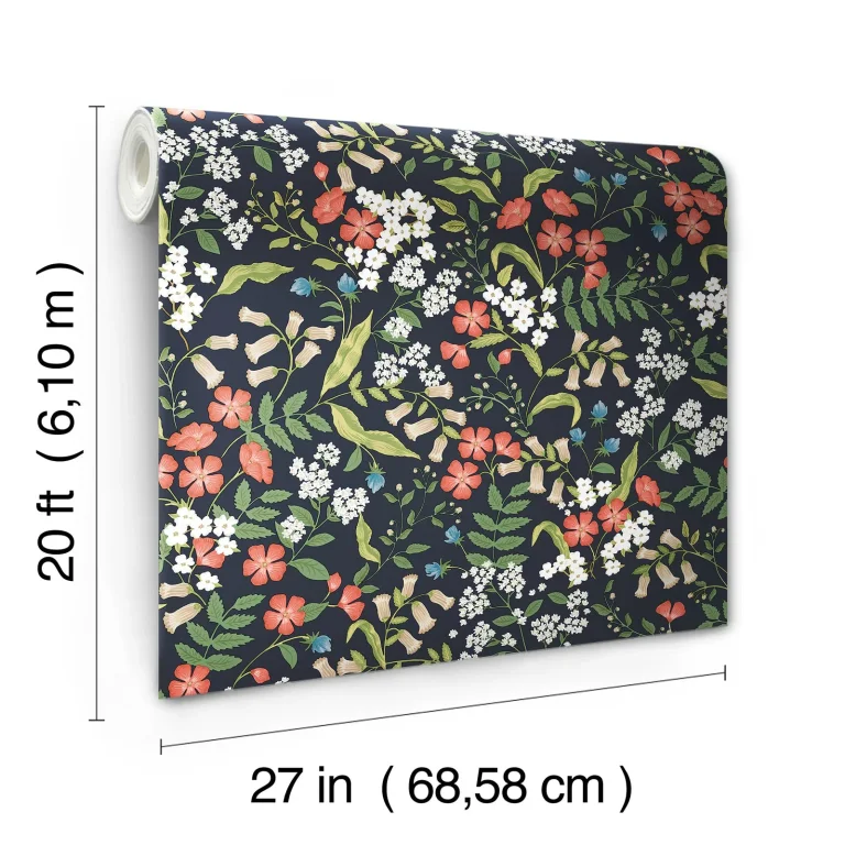 Rifle Paper Co. Sweetbrier Peel and Stick Wallpaper - Black — Ảnh 5