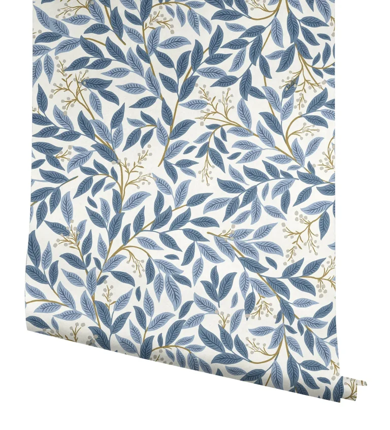 Rifle Paper Co. Willowberry Peel and Stick Wallpaper - Blue & White — Ảnh 6