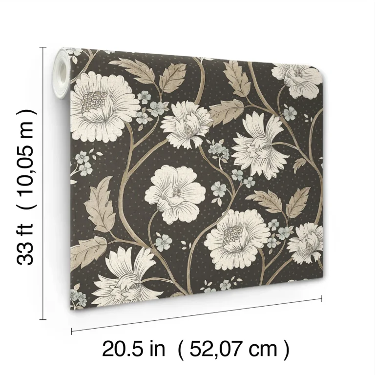 Chesapeake Hazel Floral Trail Wallpaper - Black — Ảnh 2