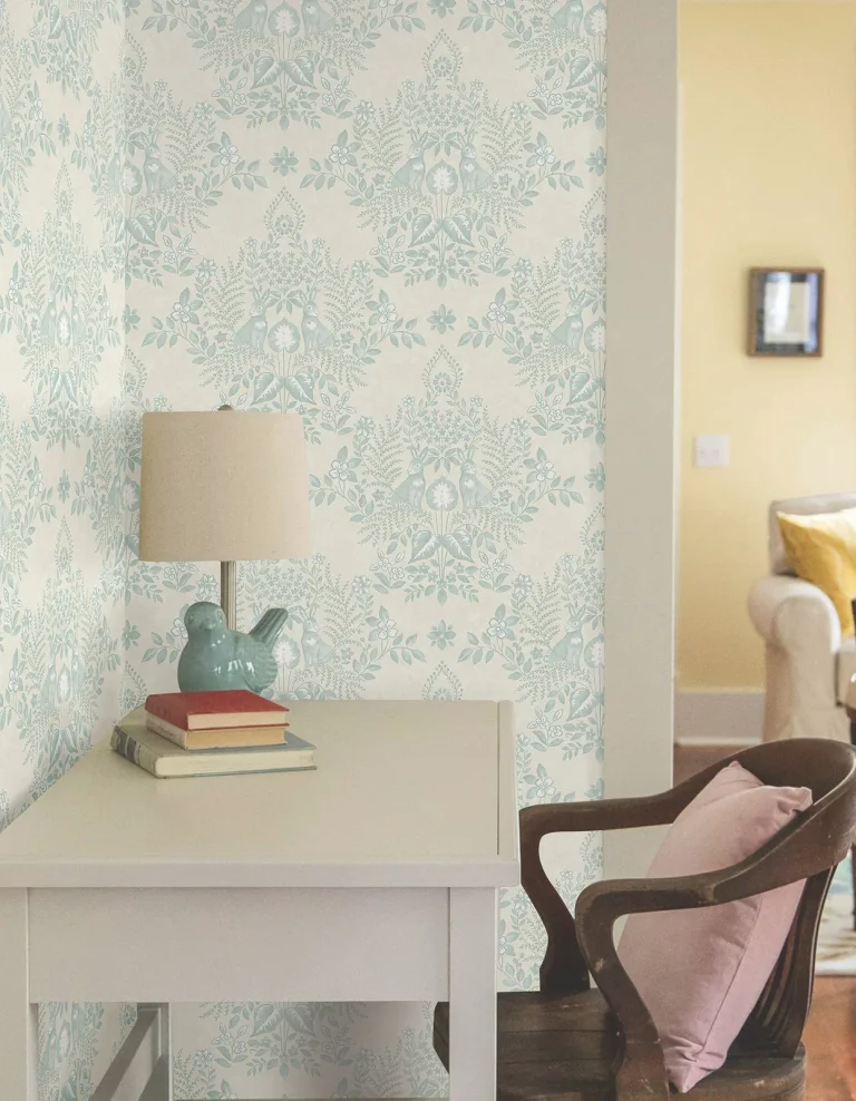Erin & Ben Cottontail Toile Peel and Stick Wallpaper - Vintage Duck Egg — Ảnh 3
