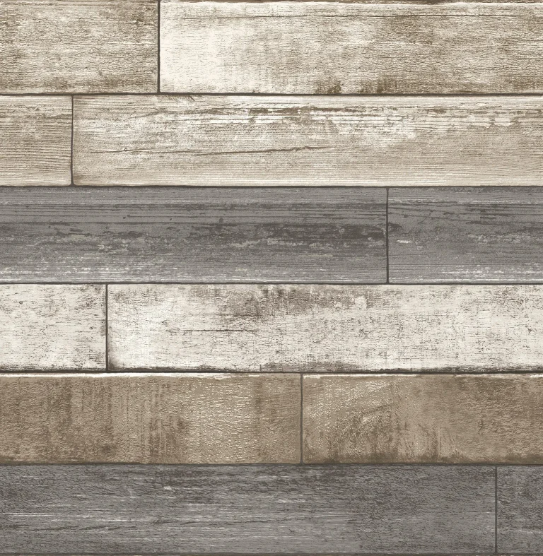 Porter Weathered Plank Wallpaper - Brown — Ảnh 3