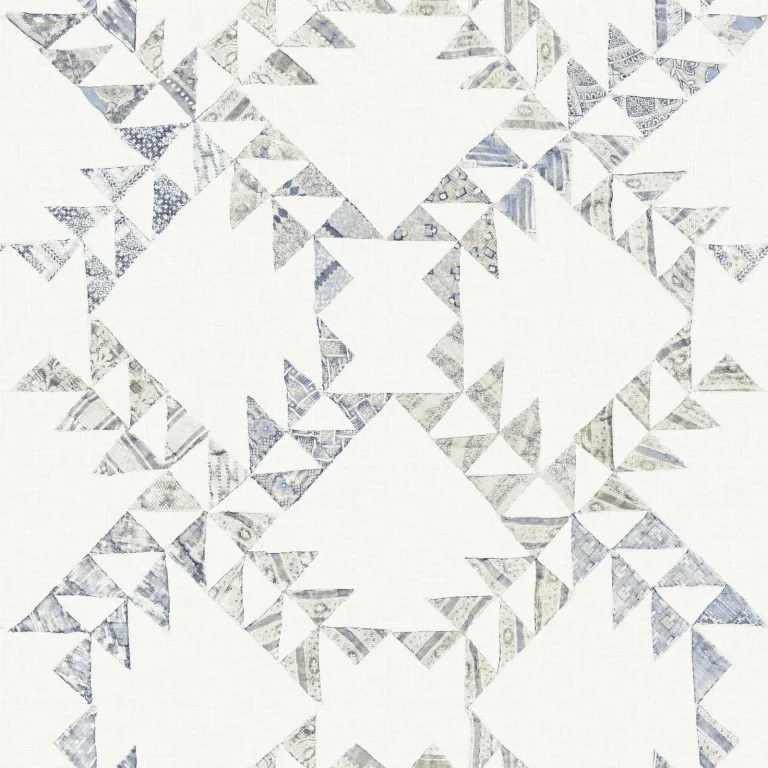 Chesapeake Scrap Quilt Wallpaper - Denim