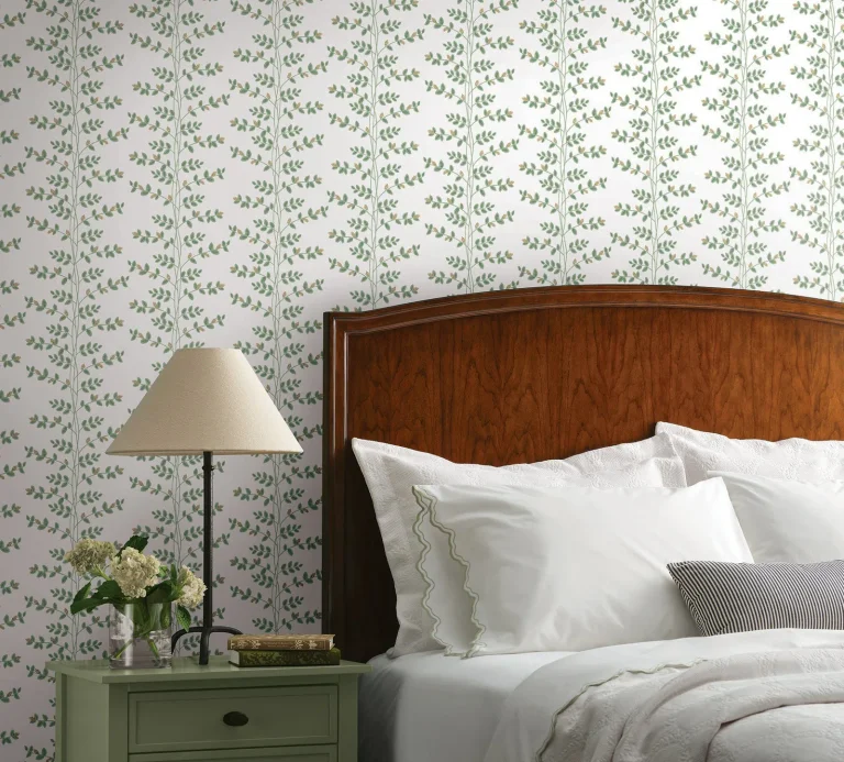 Rifle Paper Co. Climbing Vine Wallpaper - White & Gold — Ảnh 6