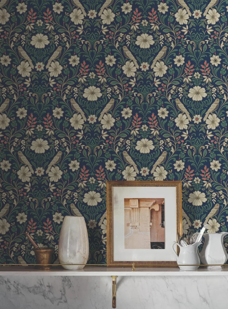 Magnolia Home Colette Wallpaper - Navy — Ảnh 5