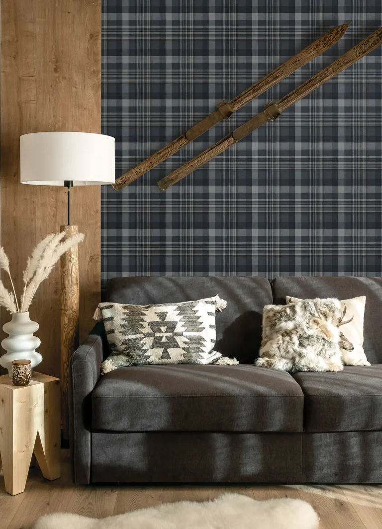 Chesapeake Dutton Plaid Wallpaper - Indigo — Ảnh 3