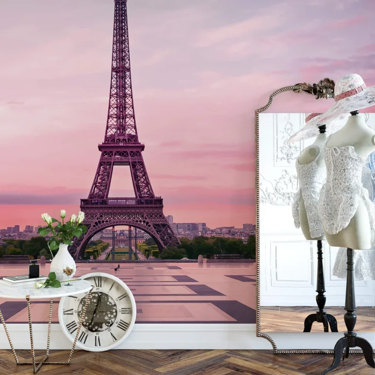 Eiffel Tower At Sunset - Wall Mural 5028 - 4 Panel - 192cm x 260cm — Ảnh 2