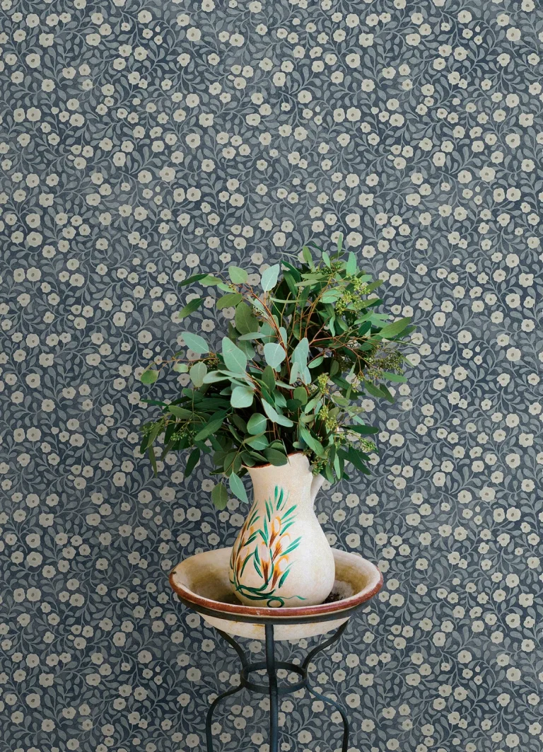 Chesapeake Poppy Trail Floral Wallpaper - Dark Blue — Ảnh 4