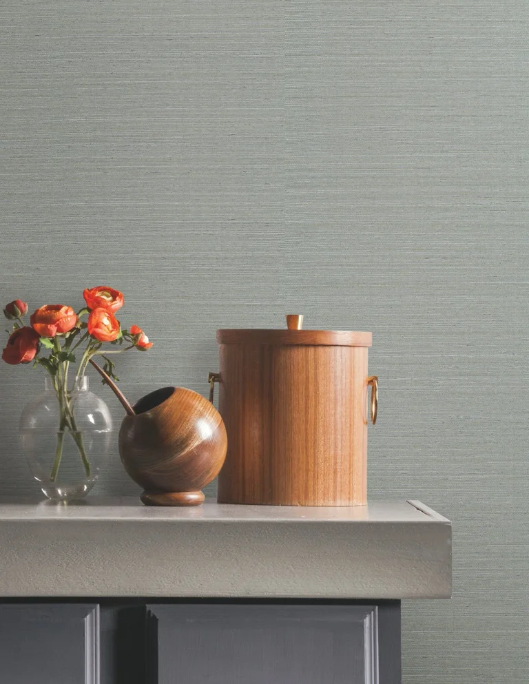 Natural Grasscloth Peel and Stick Wallpaper - Slate — Ảnh 5