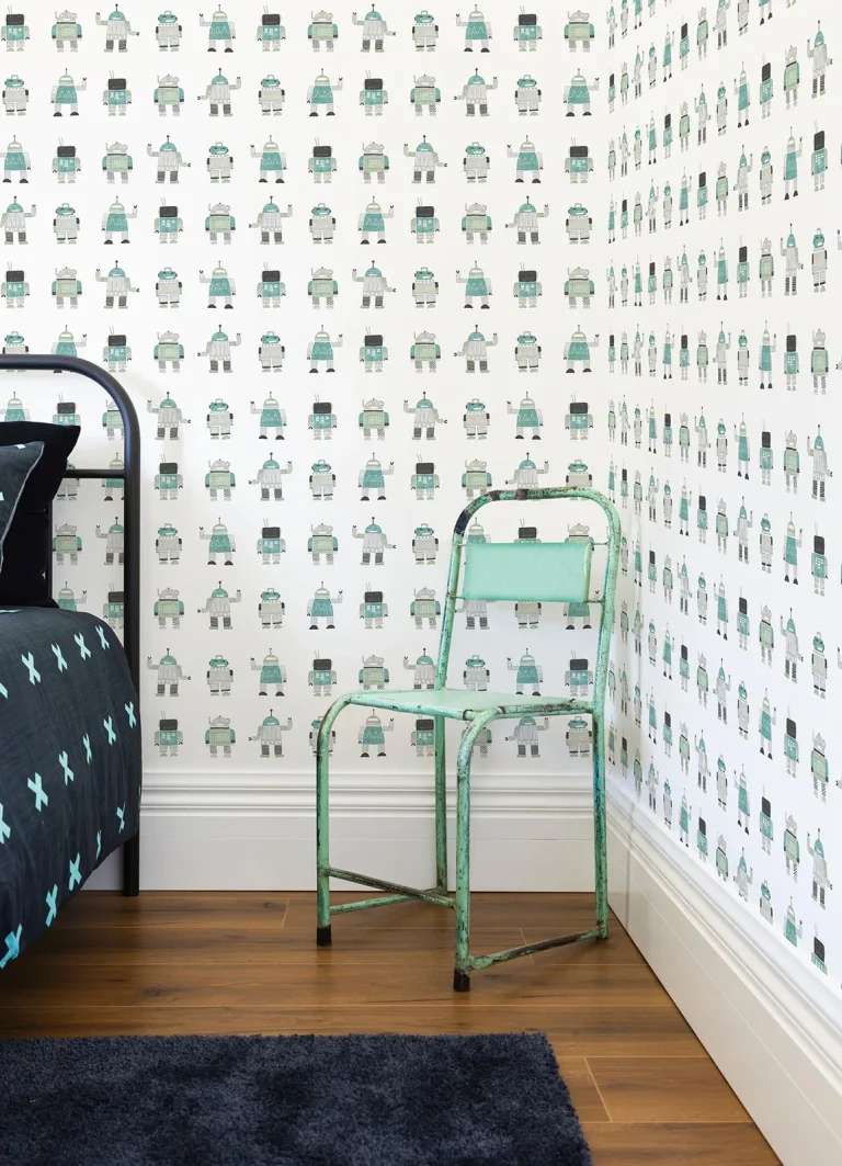 Chesapeake Callum Robots Wallpaper - Teal — Image 4
