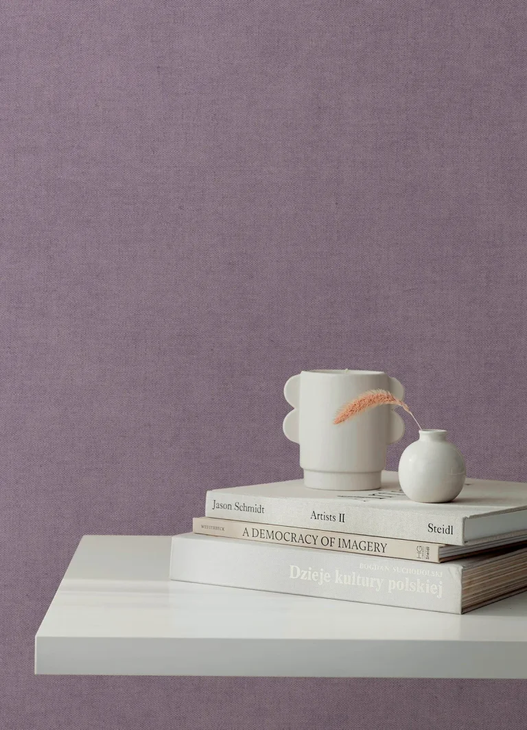Nuovo Faux Linen Wallpaper - Purple — Ảnh 3
