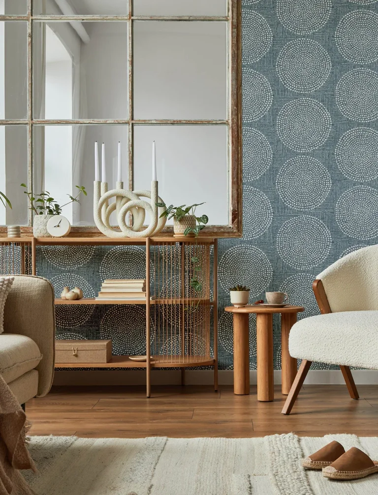 Salma Medallion Wallpaper - Denim — Ảnh 5