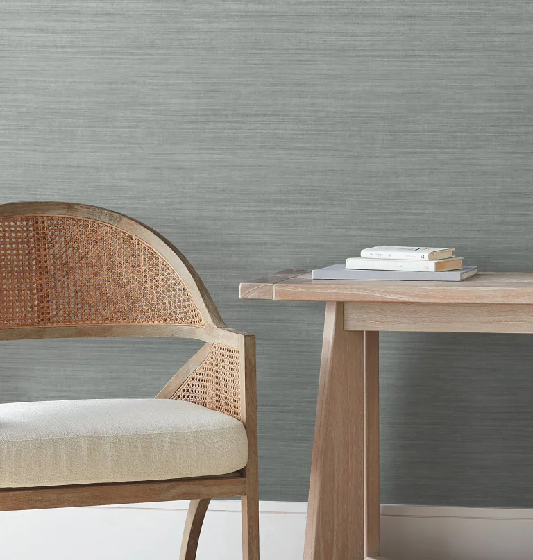 Silk Essence Faux Fabric Wallpaper - Slate — Ảnh 4