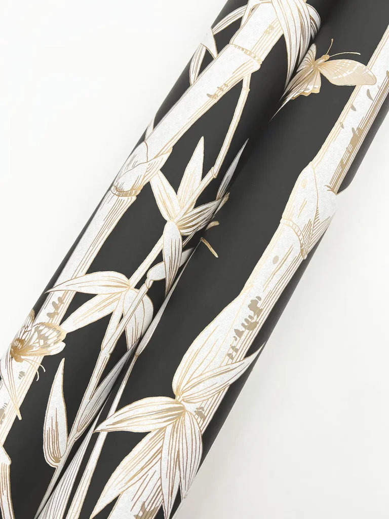 Bambou Toile Wallpaper - Black — Ảnh 7