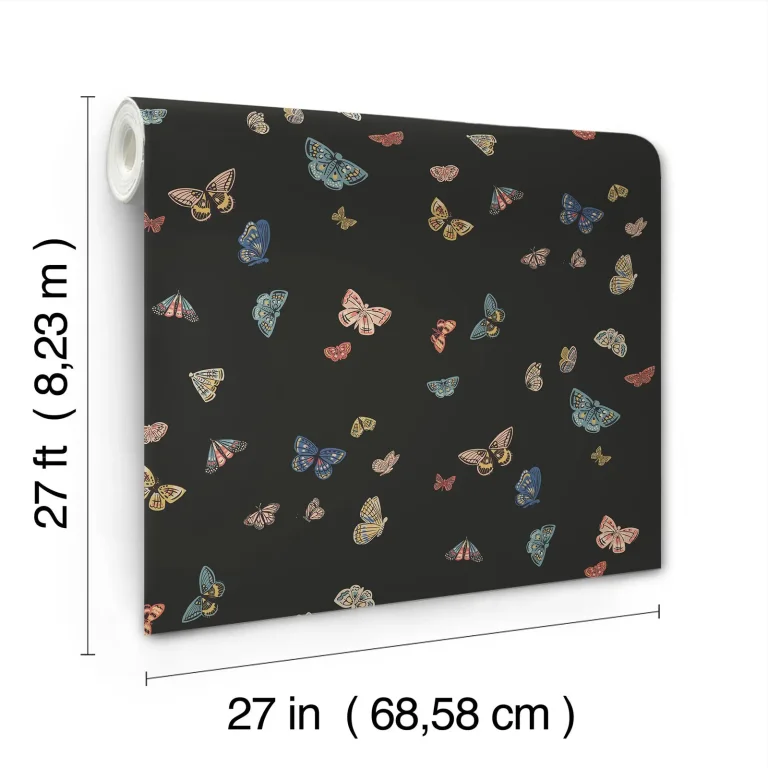 Rifle Paper Co. Butterfly House Wallpaper - Black — Ảnh 3