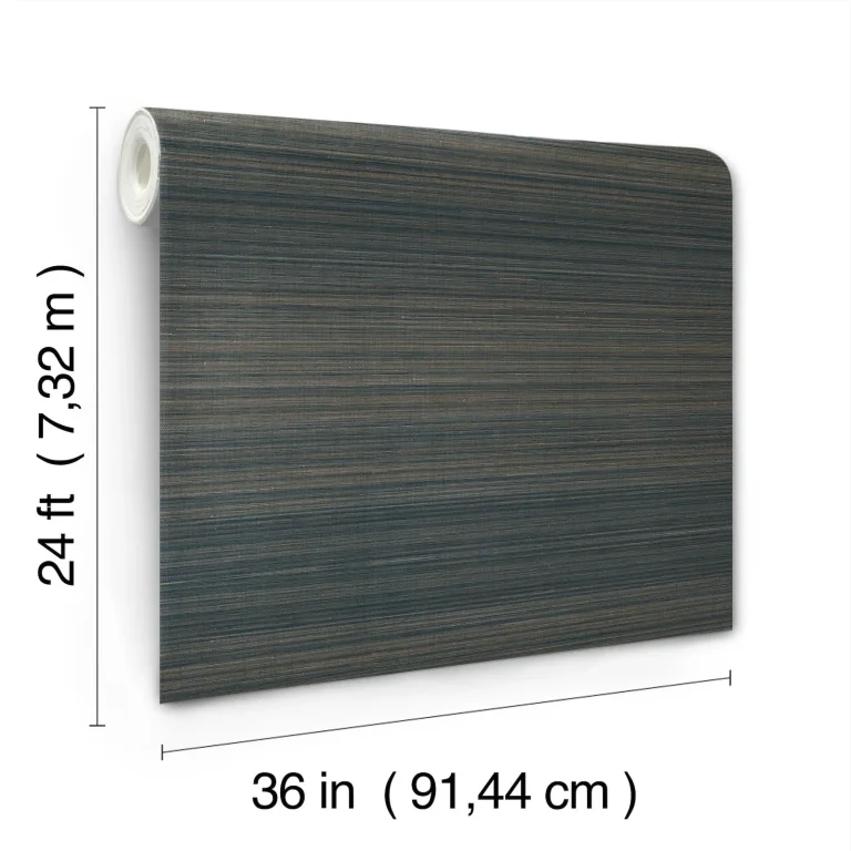 Ronald Redding Tailored Abaca Wallpaper - Blue