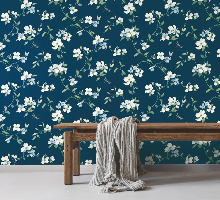 Dogwood Wallpaper - Navy — Ảnh 5