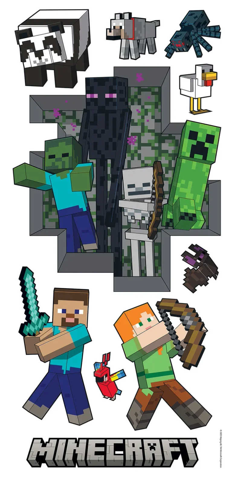 Minecraft Hostile Mobs Wallpaper Border - Black — Ảnh 5