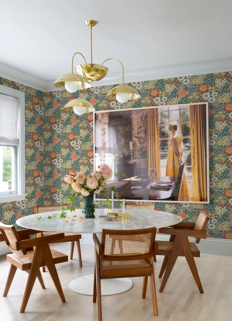 Karina Wildflower Garden Wallpaper - Teal — Image 4