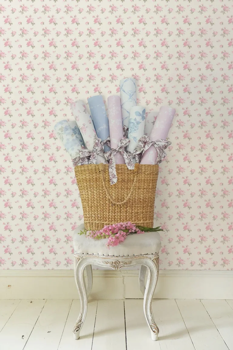 LoveShackFancy Ikat Rose Small Print Wallpaper - Pink — Ảnh 4