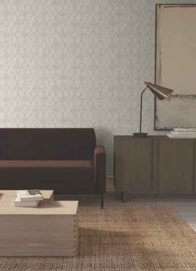 Souk Diamonds Wallpaper - Sage/Brown