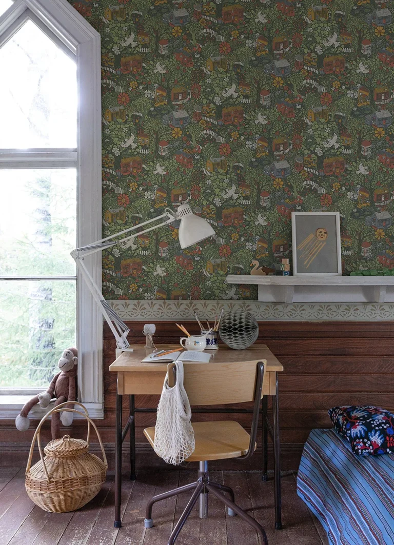 Bygga Bo Woodland Village Wallpaper - Green — Image 2